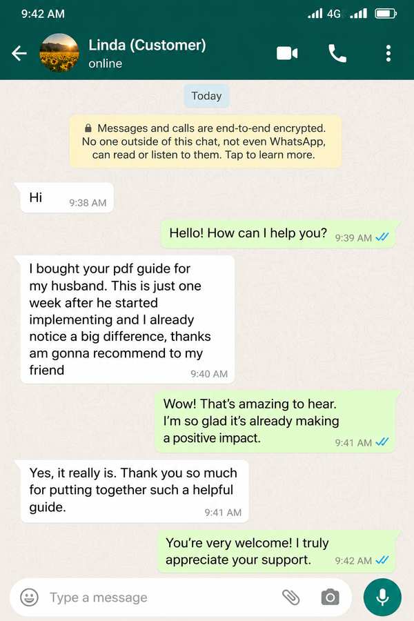 WhatsApp message from Linda